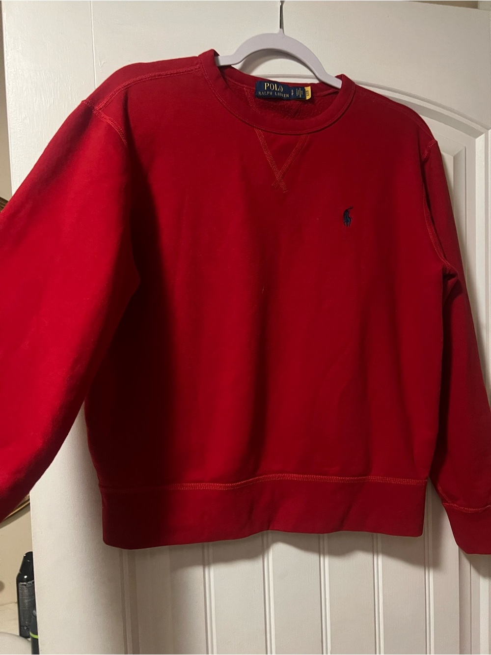 Polo by Ralph Lauren Red Crewneck Sweatshirt with Navy Pony